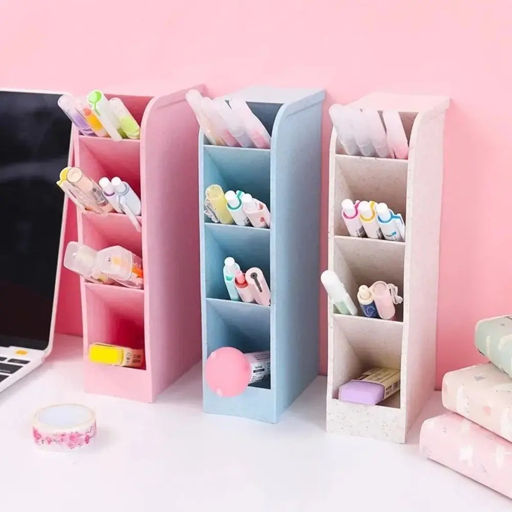 Macaron Color Oblique Insertion Desktop Organizer
