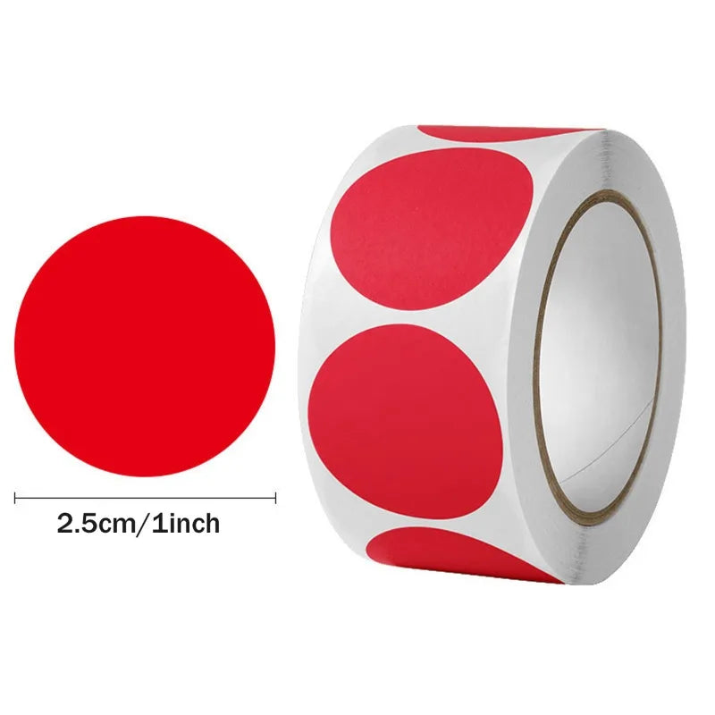 6Rolls 3000pcs Round Colorful Dot Stickers