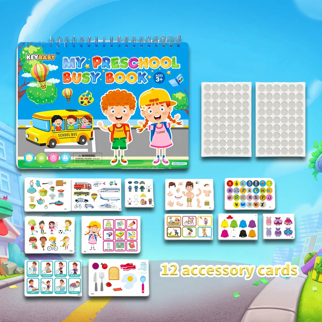 Preschool Busy Book With Velcro Matching Activities