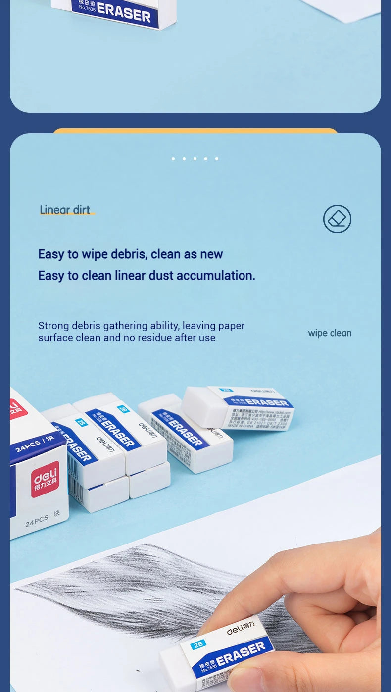 Deli 2B White Erasers
