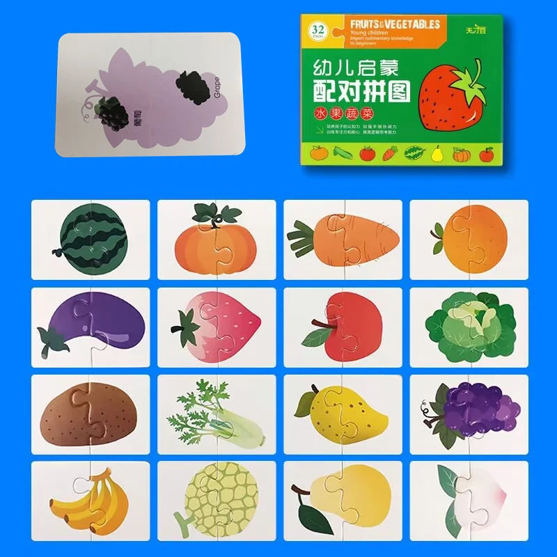 Montessori Learning Educational Puzzle Cards