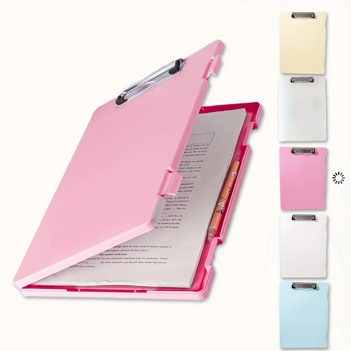 Portable A4 Plastic File Box Clipboard