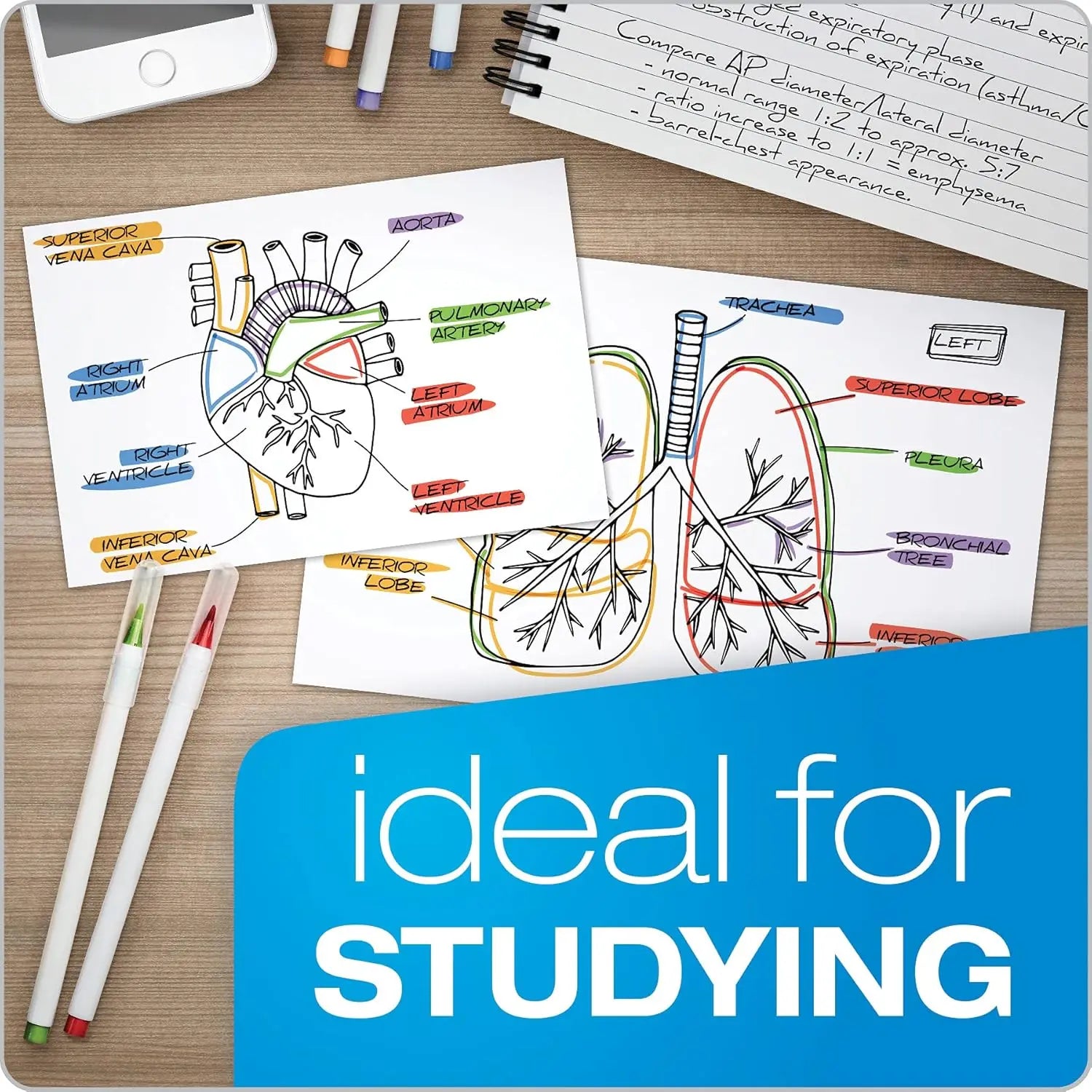 Index Cards, 3 x 5 Inches, White, Blank Notecards