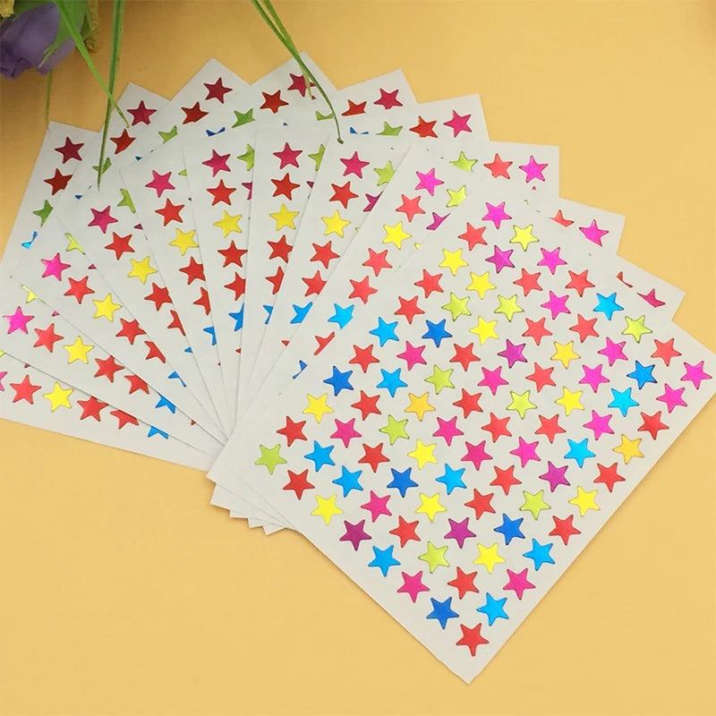 10 Sheets Pack Gold-Plated Glitter Stickers