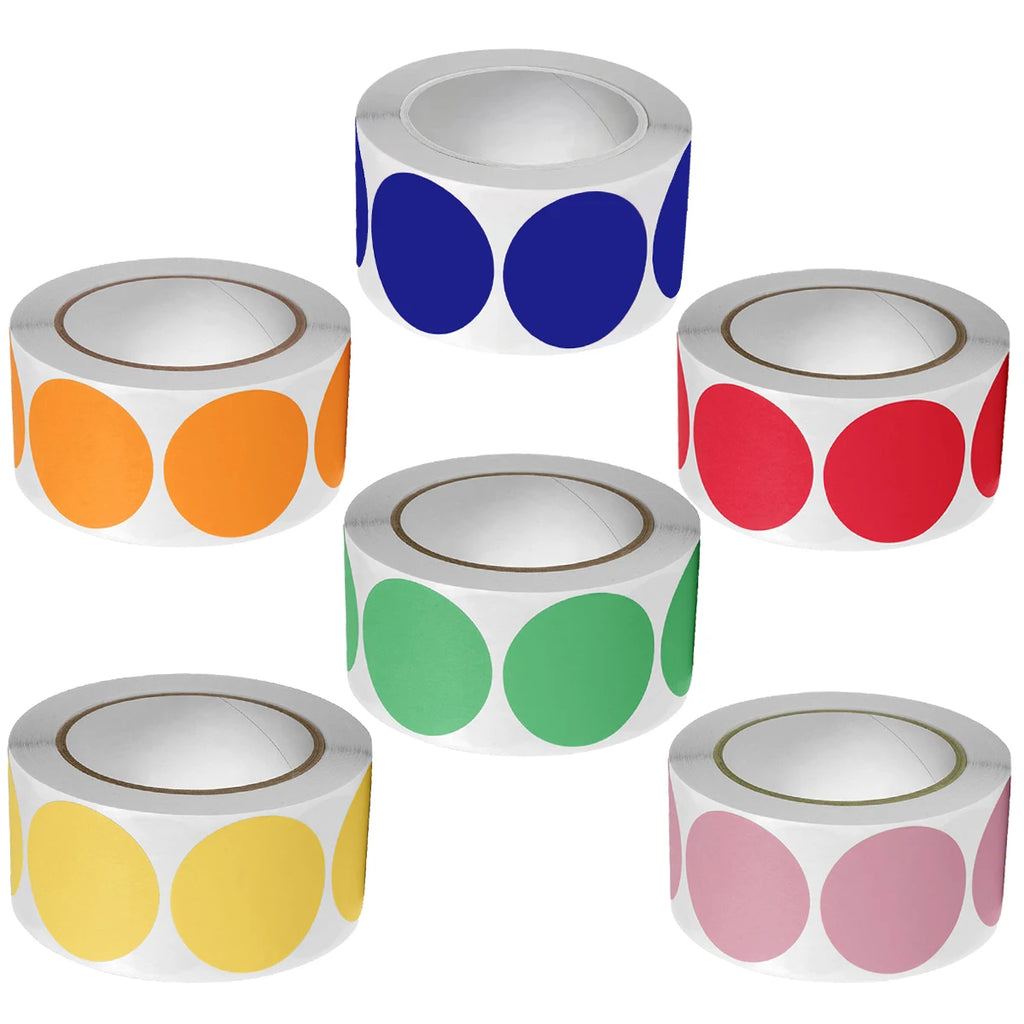 6Rolls 3000pcs Round Colorful Dot Stickers