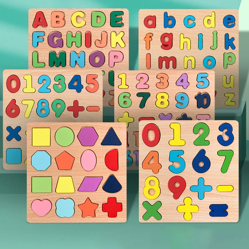 Kids Alphabetic Arithmetic Wooden Puzzle
