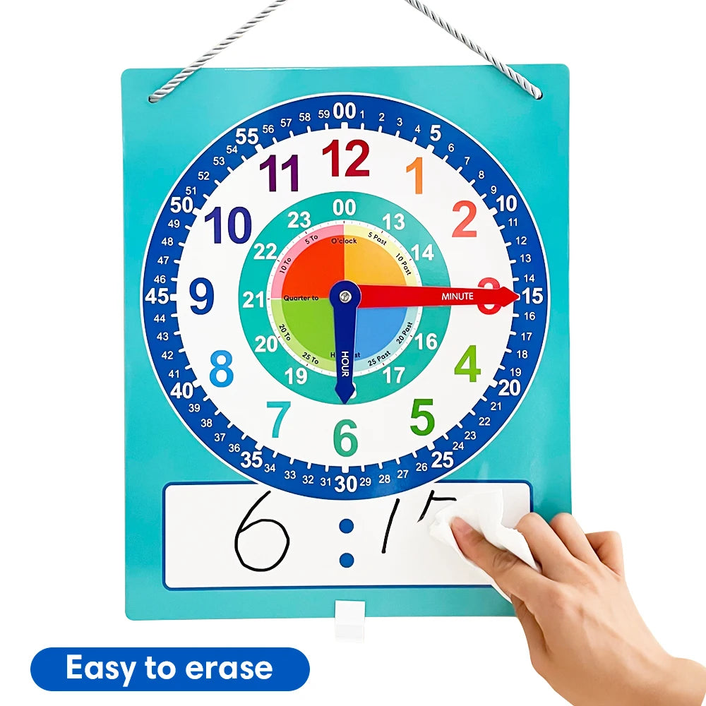 Montessori Writable Dry Erase Teaching Clock