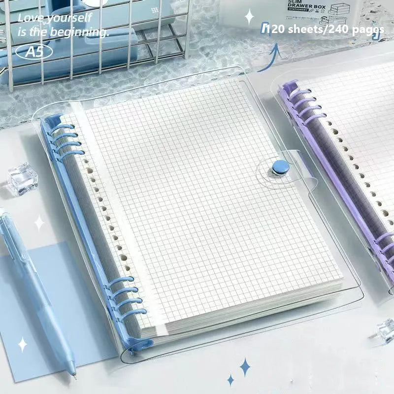 240 Pages A5 Transparent Checkered Notebook