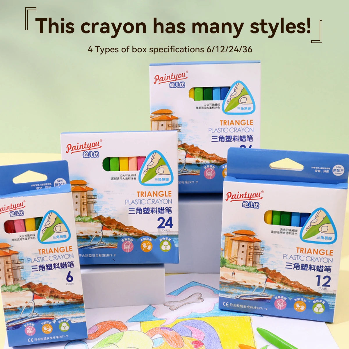 Non-dirty Hand Plastic Crayons