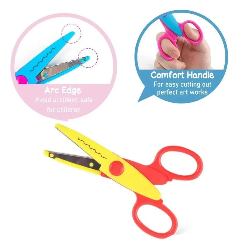 6Pcs Kids Safety Scissors Decorative Lace Edge