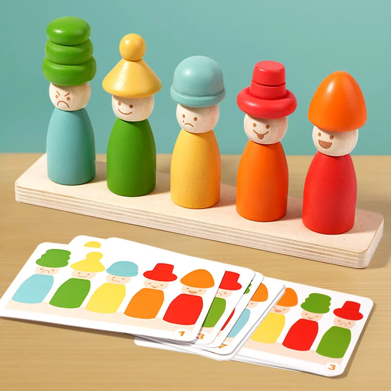 Wooden Stacker Emotion Dolls