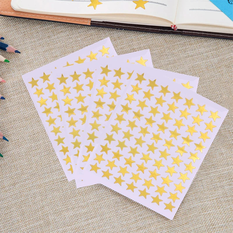 10 Sheets Pack Gold-Plated Glitter Stickers
