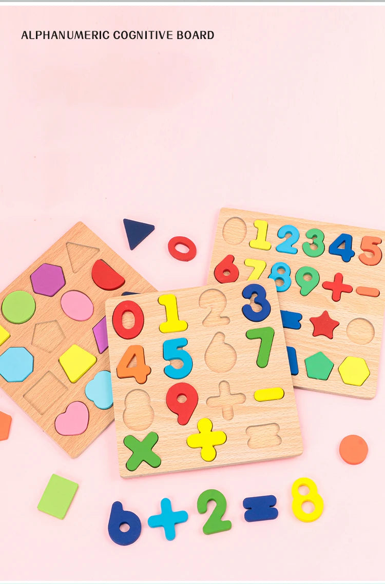 Kids Alphabetic Arithmetic Wooden Puzzle