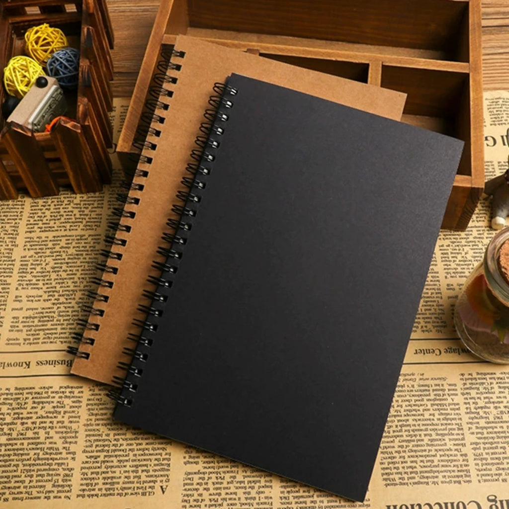 Retro Spiral Kraft Paper Notebook Sketchbook