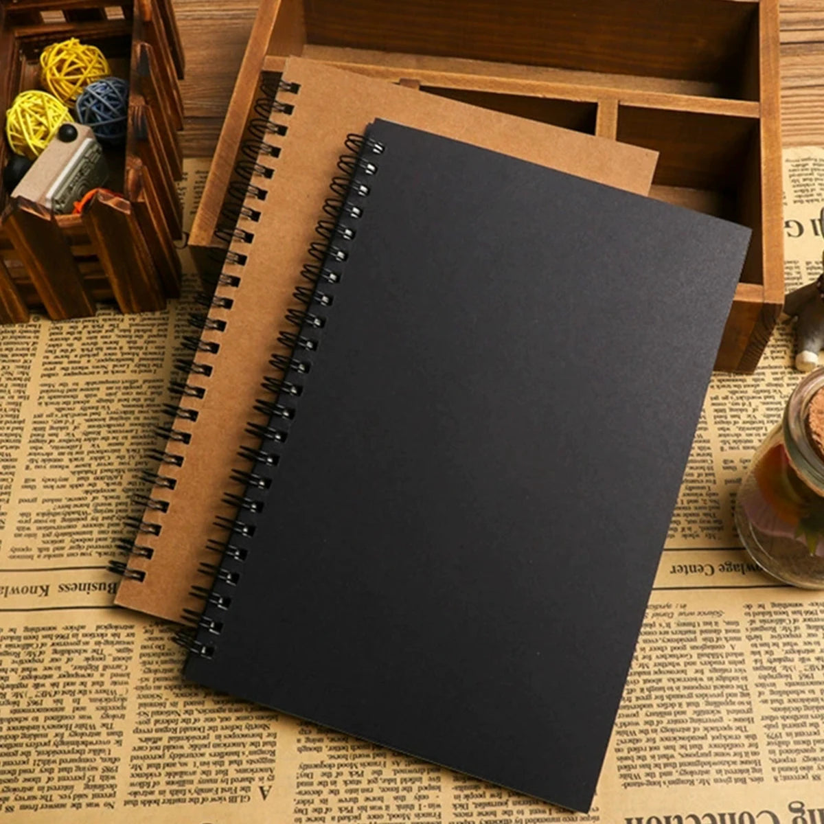 Retro Spiral Kraft Paper Notebook Sketchbook