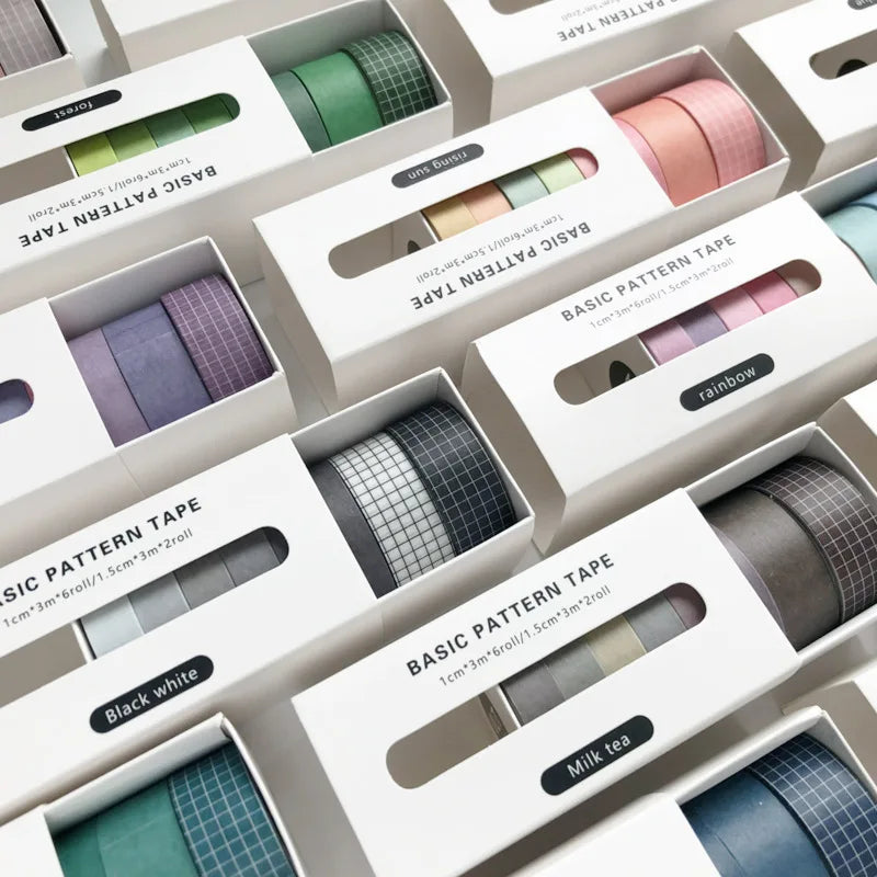 8pcs/box Basic Color Washi Tape