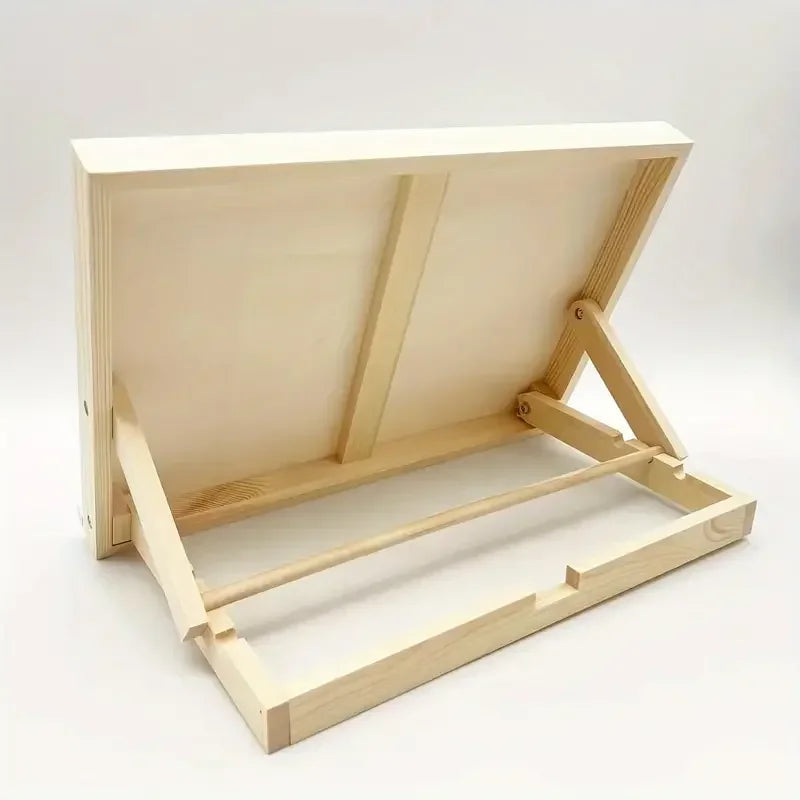 Foldable Wooden Art Stand With Tilted Writing Board