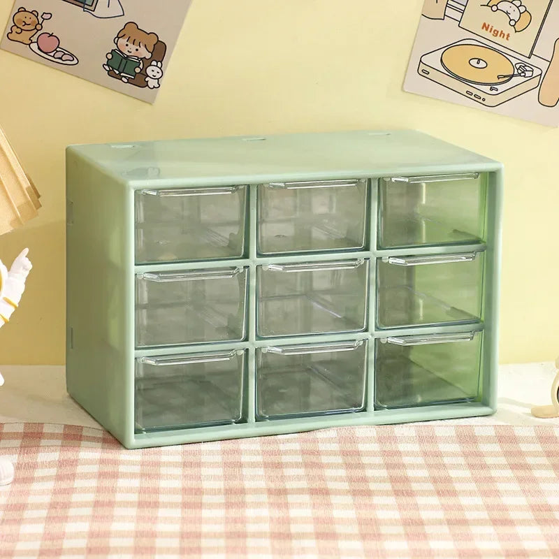 Desktop 9 Grid Storage Boxes Organizer