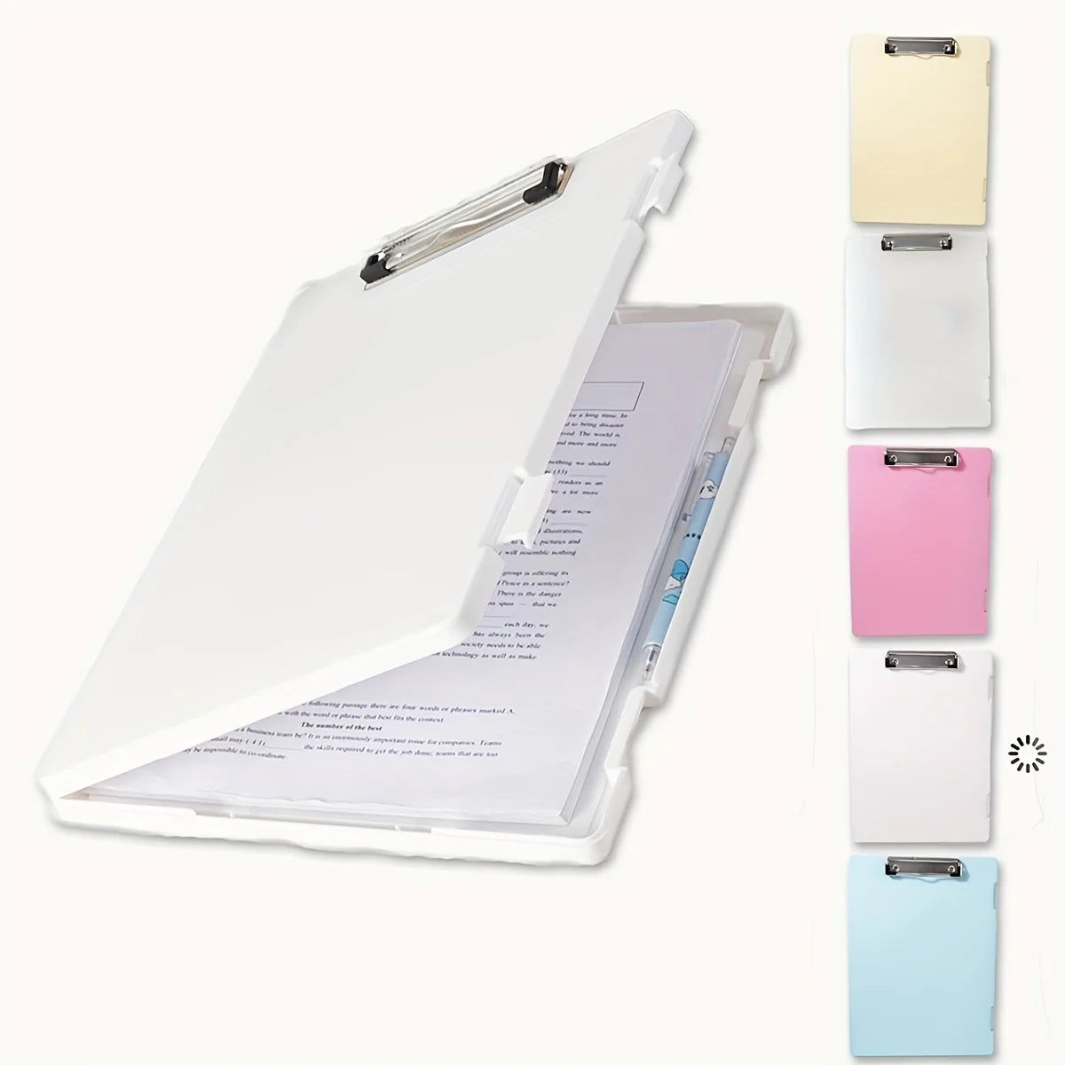 Portable A4 Plastic File Box Clipboard