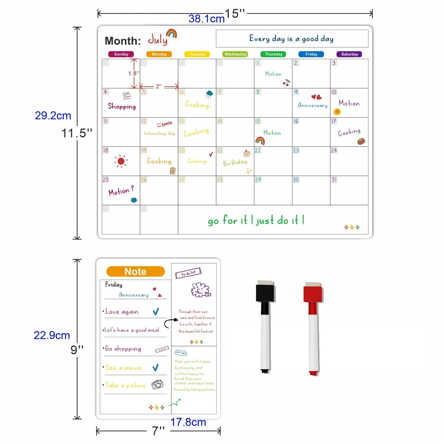 Magnetic Calendar For Fridge