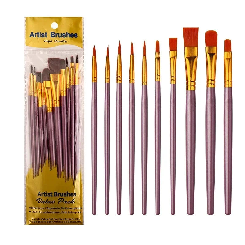 10Pcs/Set Multi-functional Watercolor Brush Set
