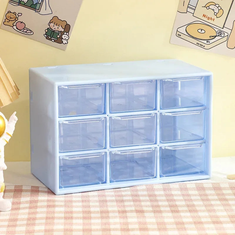 Desktop 9 Grid Storage Boxes Organizer