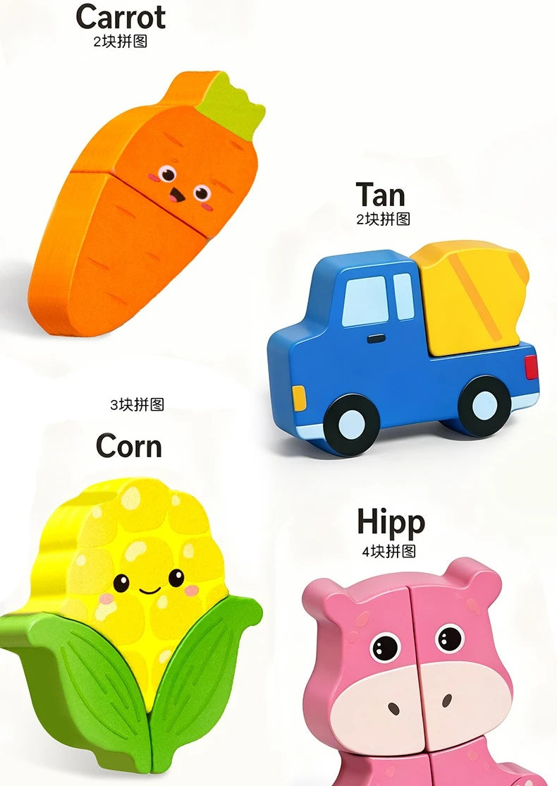 Montessori Wooden Toys 3D Wood Puzzles