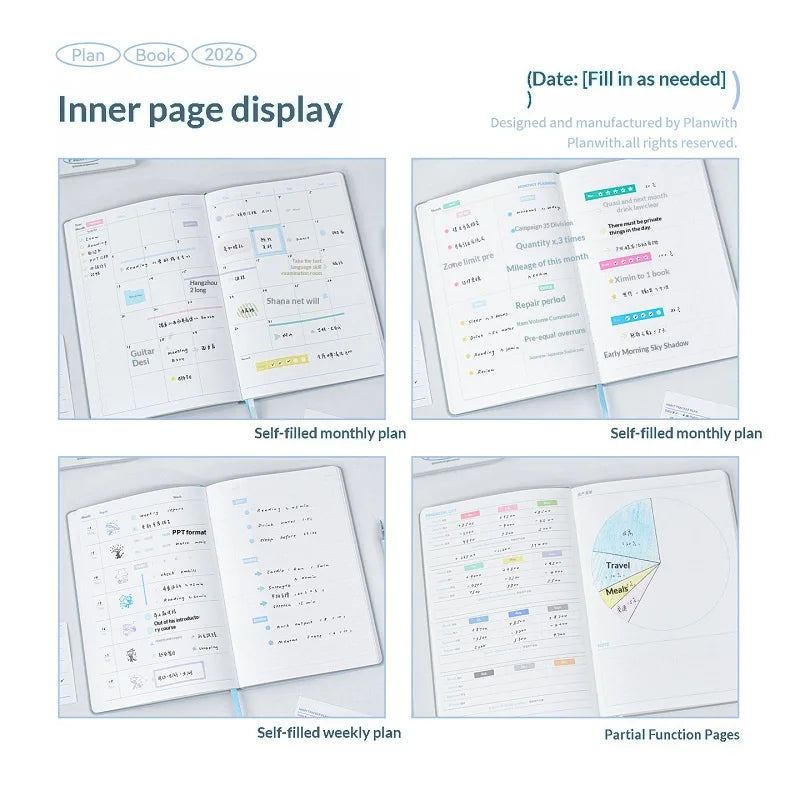 2026 Plan with Daily Agenda Weekly Plan Book