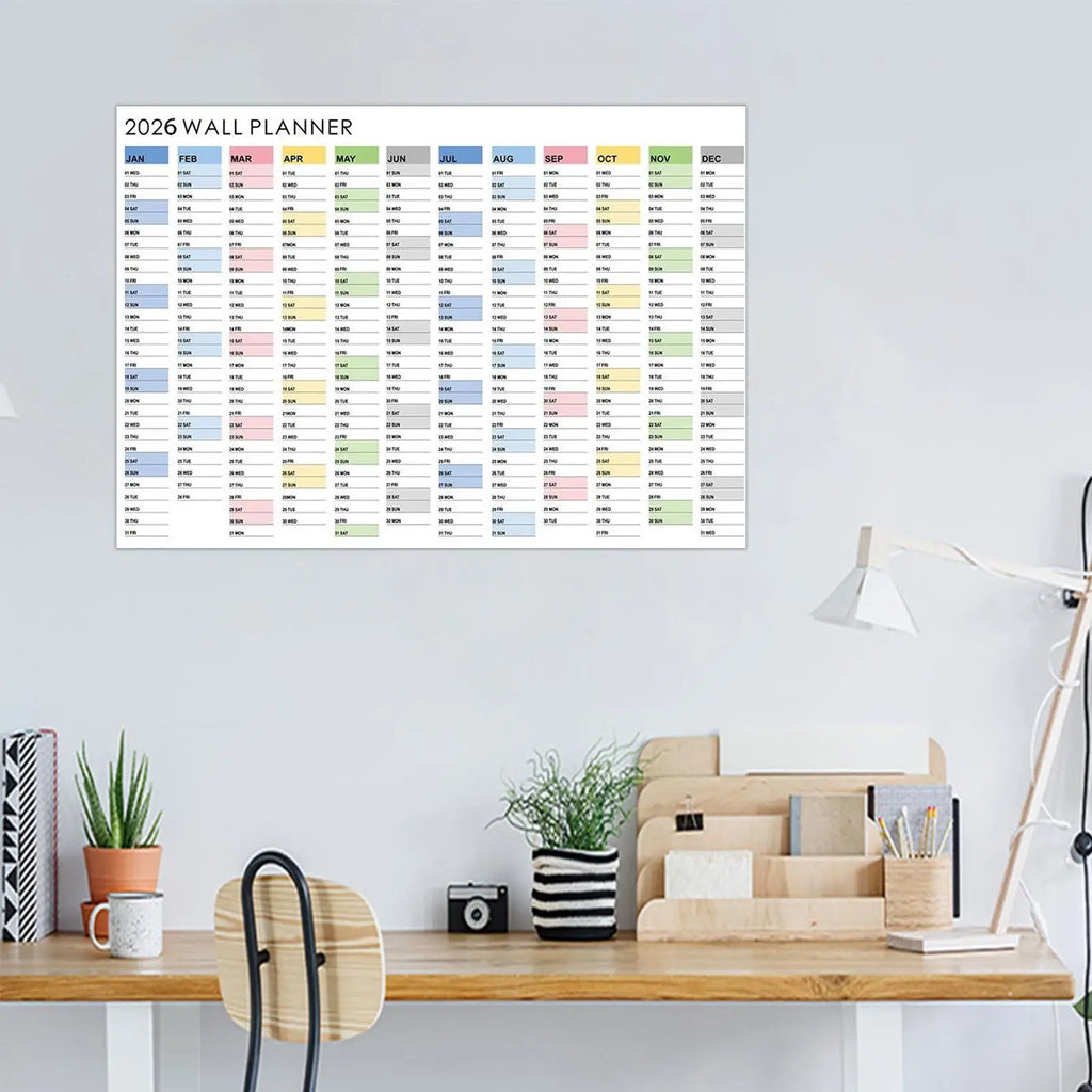 2026 Wall Calendar Yearly Planner Poster