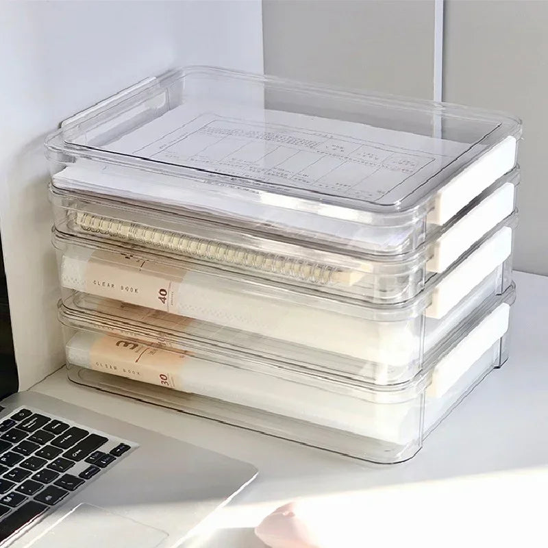 Acrylic Transparent Desktop Paper Storage Box