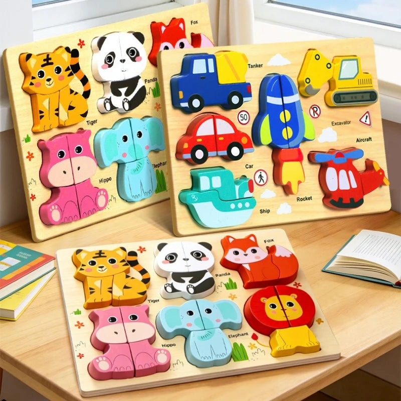 Montessori Wooden Toys 3D Wood Puzzles