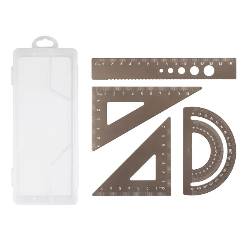 4pcs/set Aluminium Ruler Set