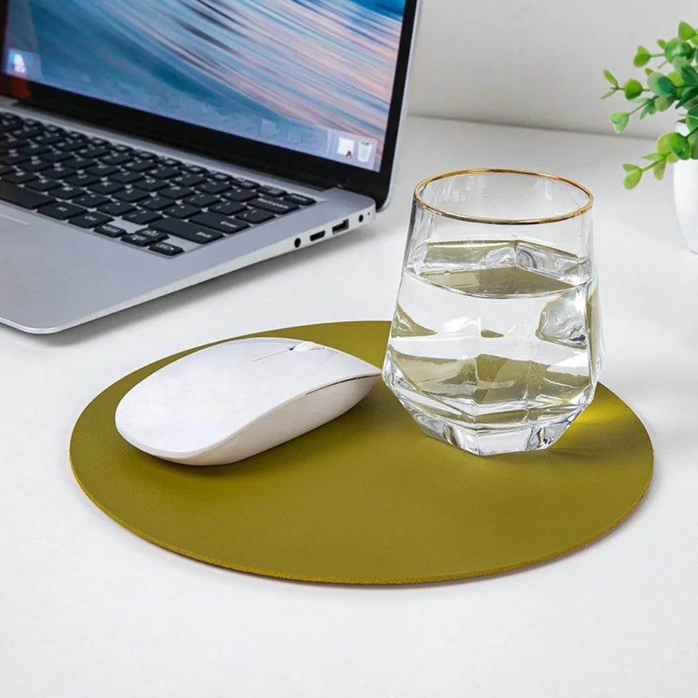 1pc Waterproof PU Leather Mouse Pad