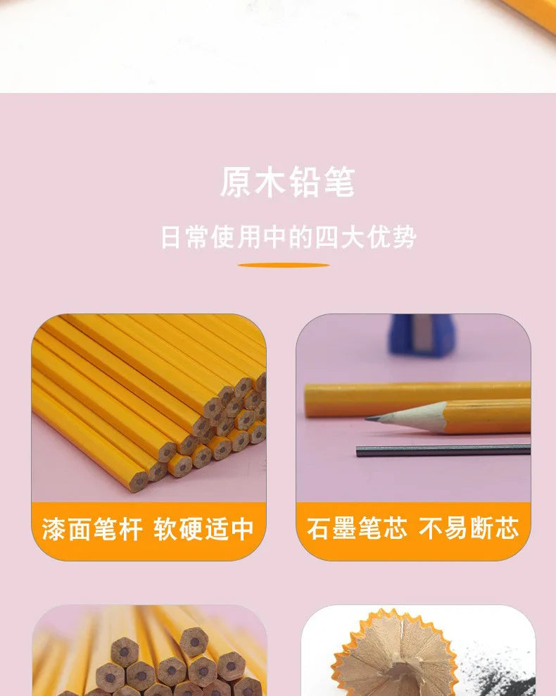 Bulk Wood Pencils with Erasers 2 HB Pencil