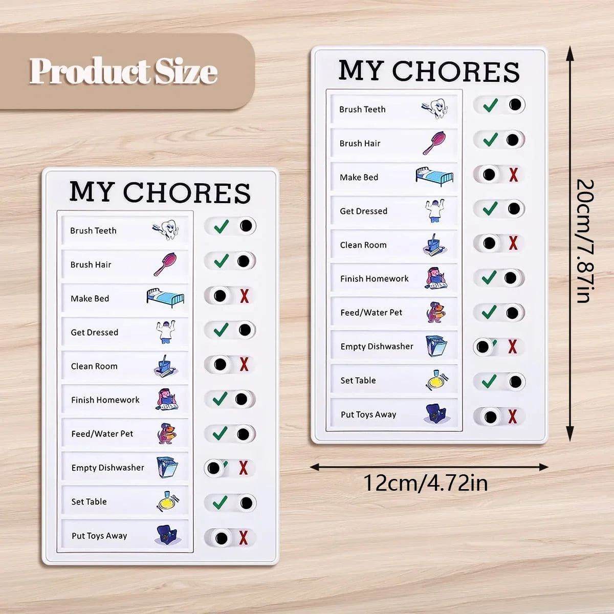 1Pcs Kids Chore Chart with 5Pcs
