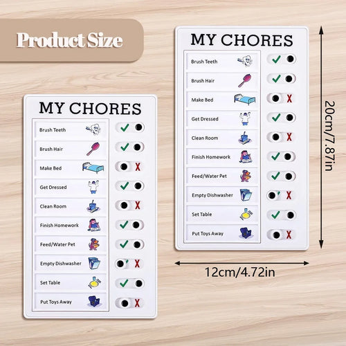 1Pcs Kids Chore Chart with 5Pcs