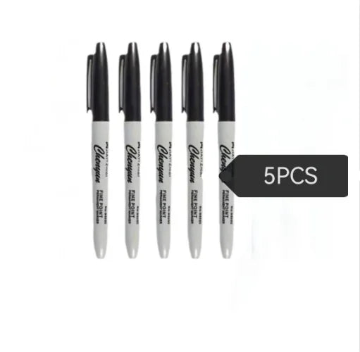 5PCS Fine Tip Black Permanent Marker