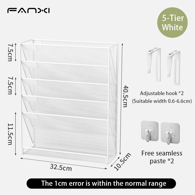 5 Pocket Mesh Hanging Wall File Organizer