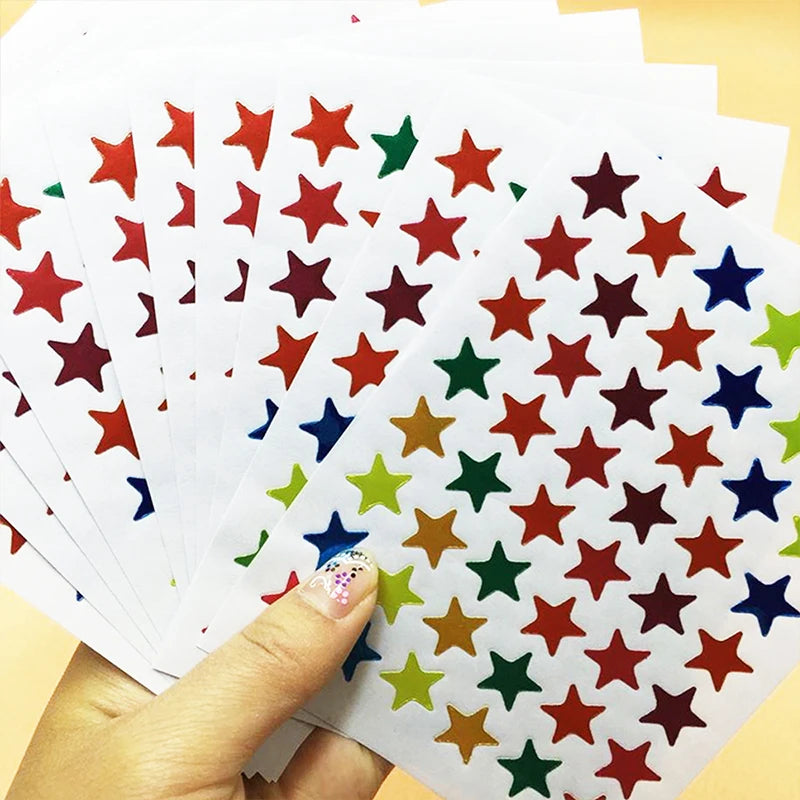 10 Sheets Pack Gold-Plated Glitter Stickers