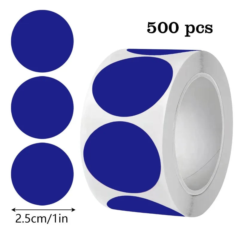 6Rolls 3000pcs Round Colorful Dot Stickers