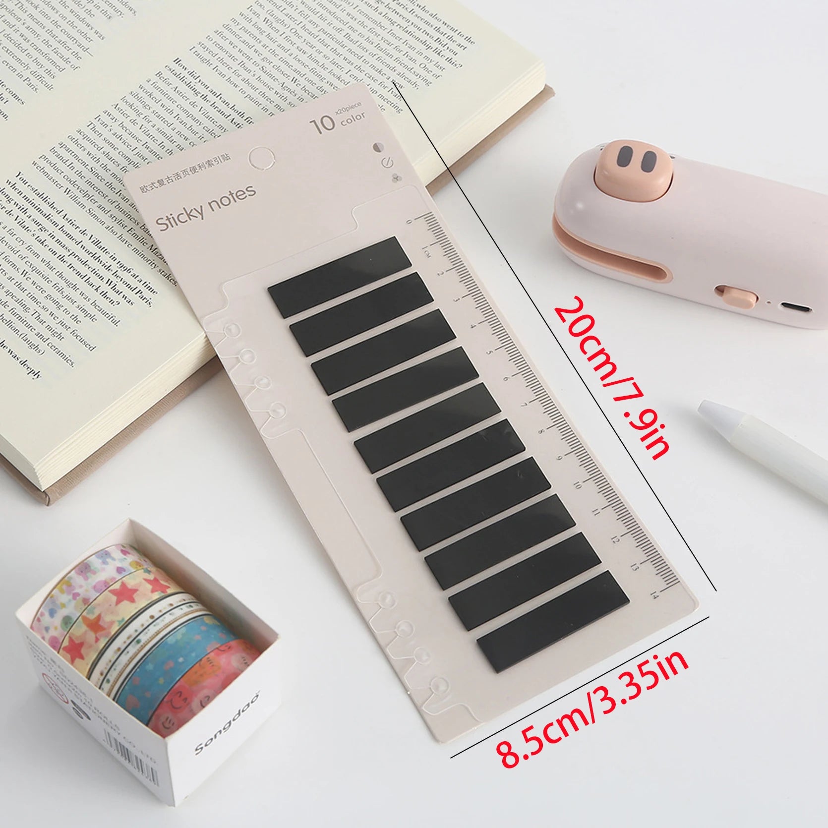 Minimalist PET Index Tabs with Ruler Card