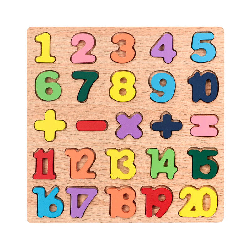Kids Alphabetic Arithmetic Wooden Puzzle