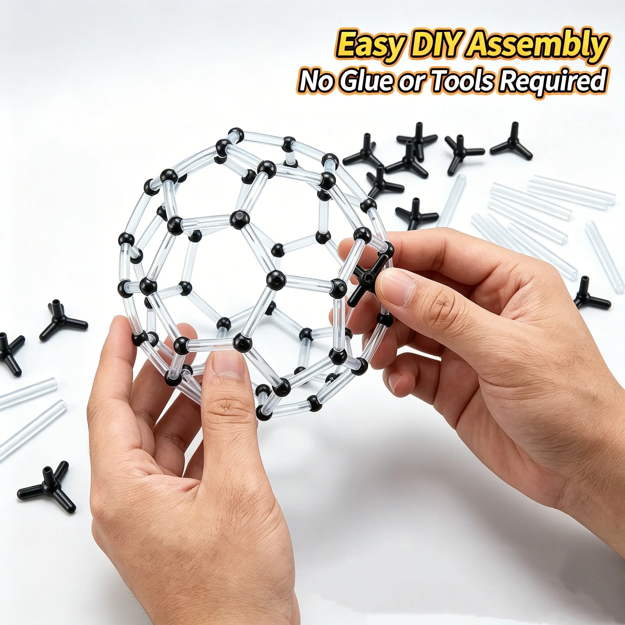 STEM DIY Tensegrity C60 Fullerence 3D Assemble Stick Structure