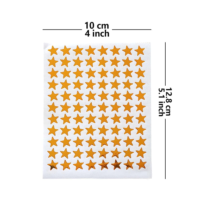 10 Sheets Pack Gold-Plated Glitter Stickers