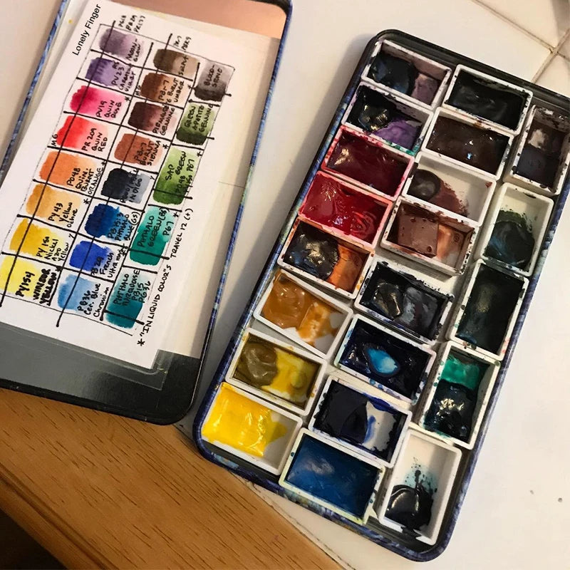 Empty Watercolor Full Pans
