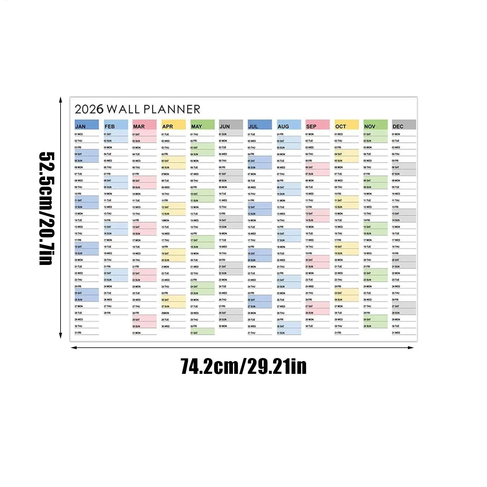 2026 Wall Calendar Yearly Planner Poster