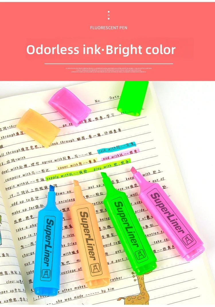4/6pcs Pastel Color Macaron Highlighter Marker