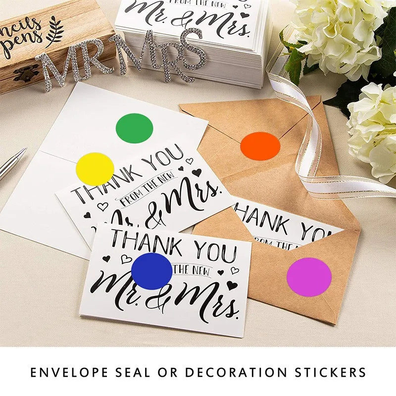 6Rolls 3000pcs Round Colorful Dot Stickers