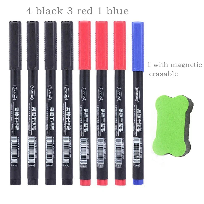 4/8pcs Erasable Whiteboard Pen Fine Point
