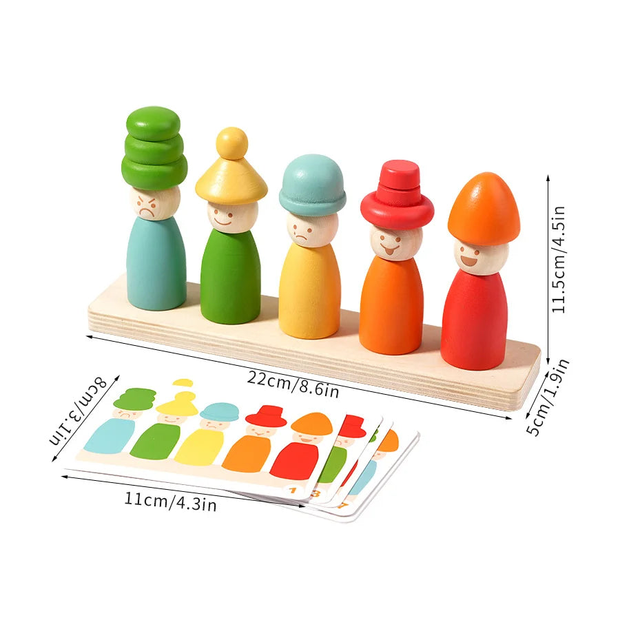 Wooden Stacker Emotion Dolls